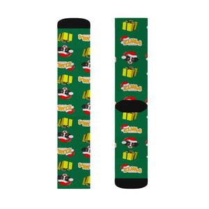 Christmas Sublimation Socks - Allover Green