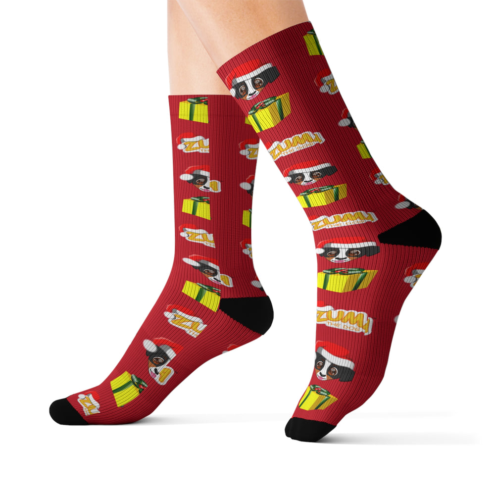 Christmas Sublimation Socks - Allover Red