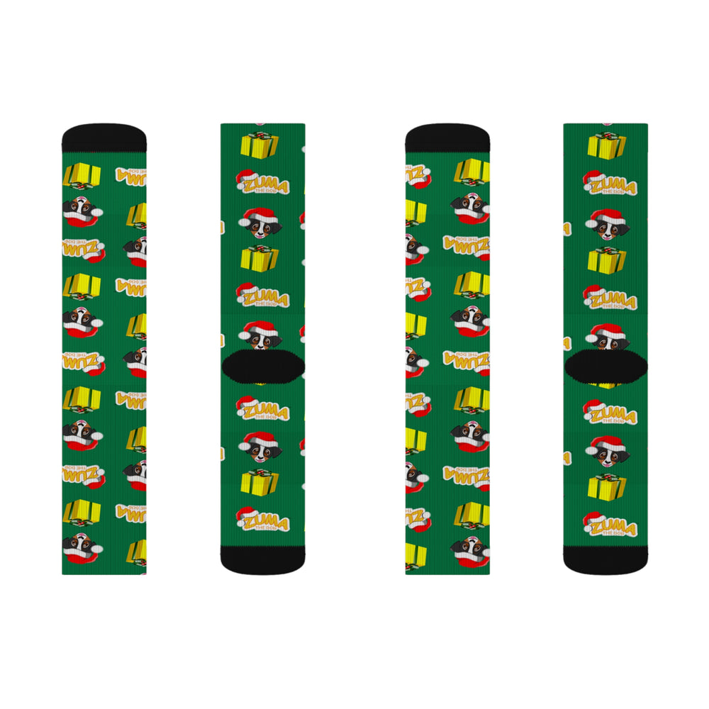 Christmas Sublimation Socks - Allover Green