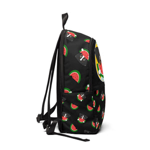 Unisex Fabric Backpack - Watermelon Logo (Black)