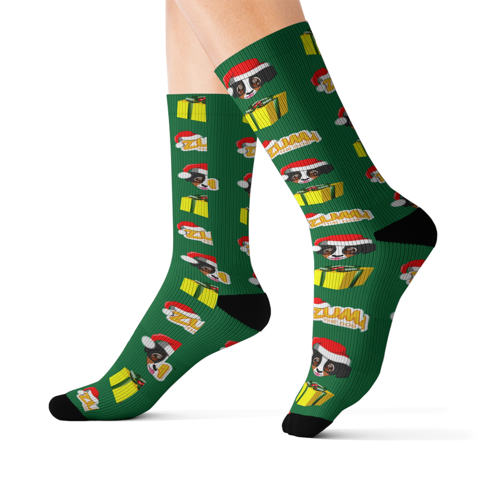 Christmas Sublimation Socks - Allover Green