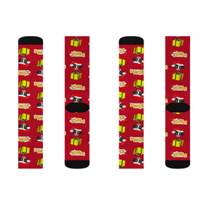 Christmas Sublimation Socks - Allover Red