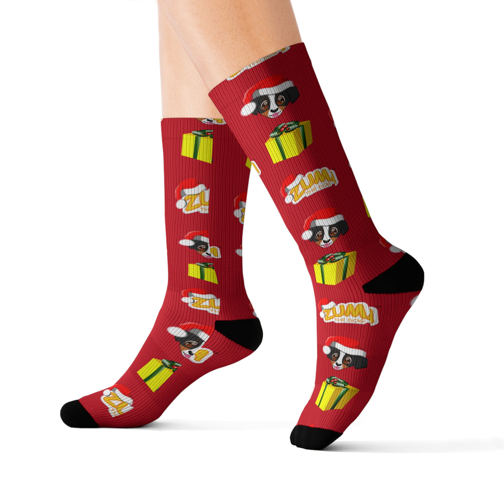 Christmas Sublimation Socks - Allover Red