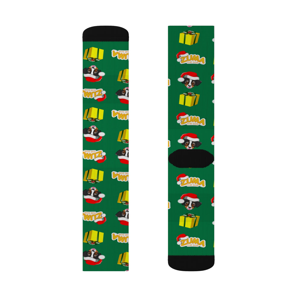 Christmas Sublimation Socks - Allover Green