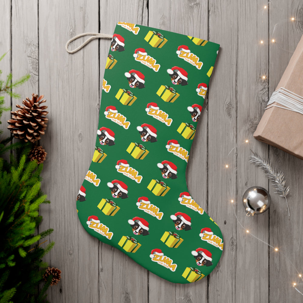 Santa Stocking - All over Green