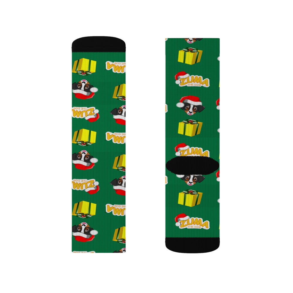 Christmas Sublimation Socks - Allover Green