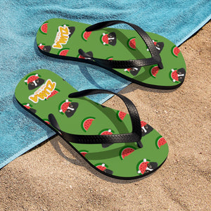 Unisex Flip-Flops - Green Watermelon