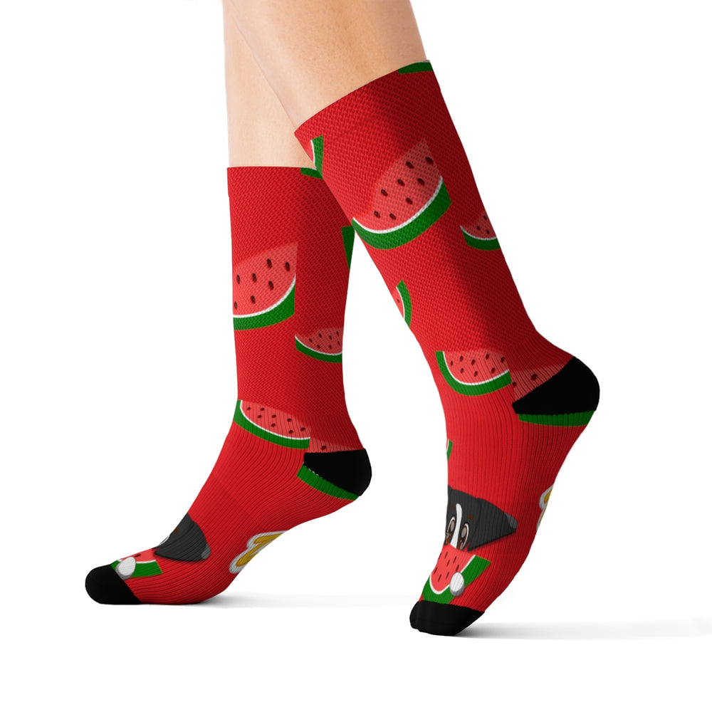 Sublimation Socks - Watermelon Print (Red)