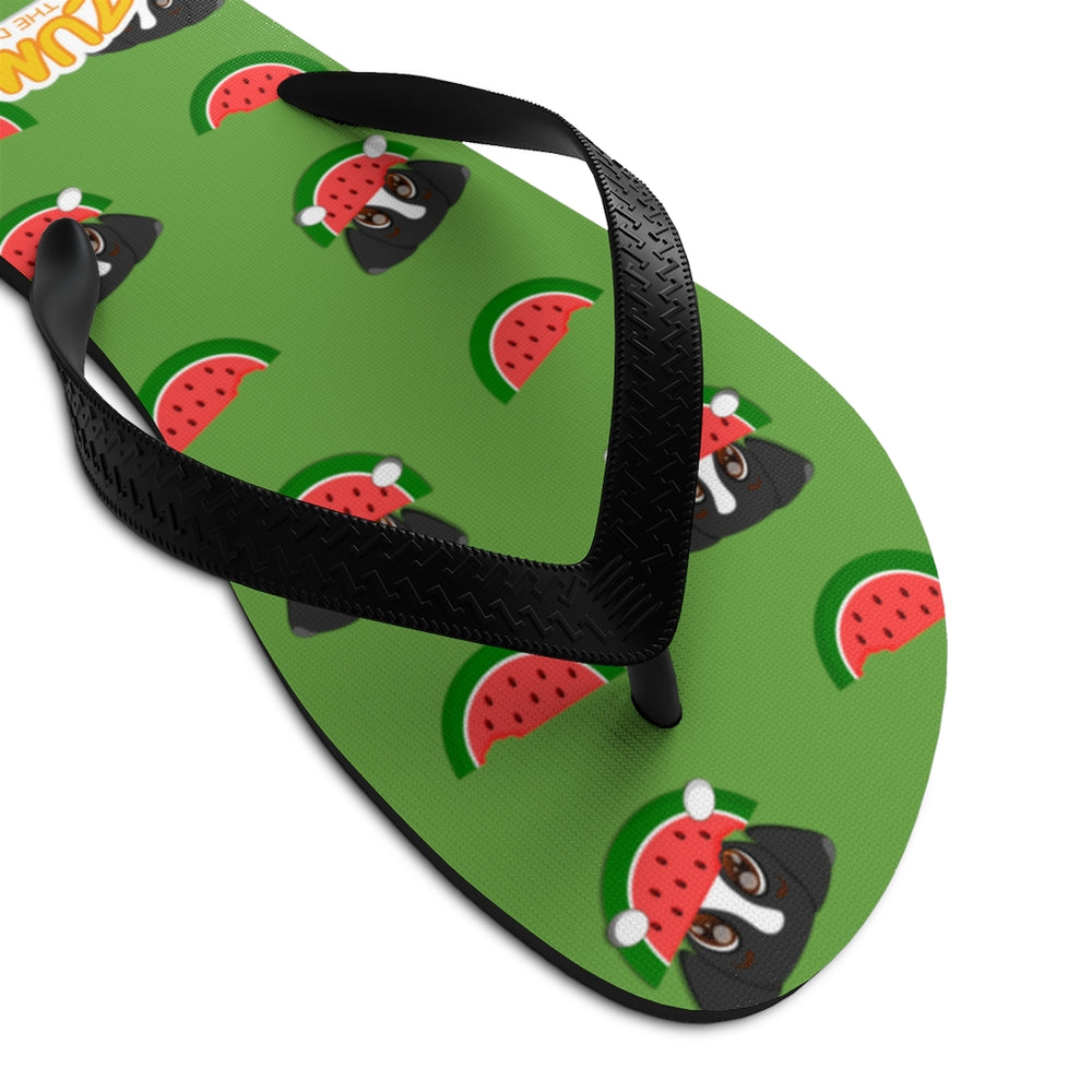 Unisex Flip-Flops - Green Watermelon