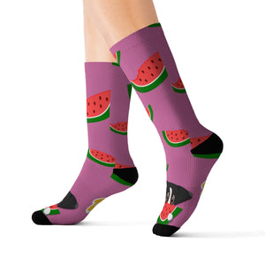 Sublimation Socks - Watermelon Print (Pink)
