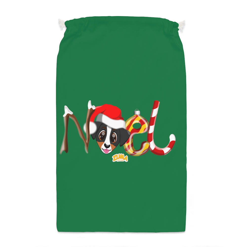 Santa Sack - Noel Print - Green