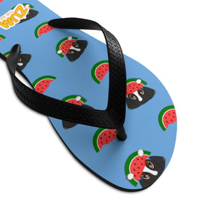 Unisex Flip-Flops - Blue Watermelon