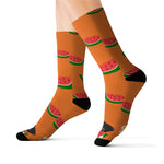 Sublimation Socks - Watermelon Print (Orange)