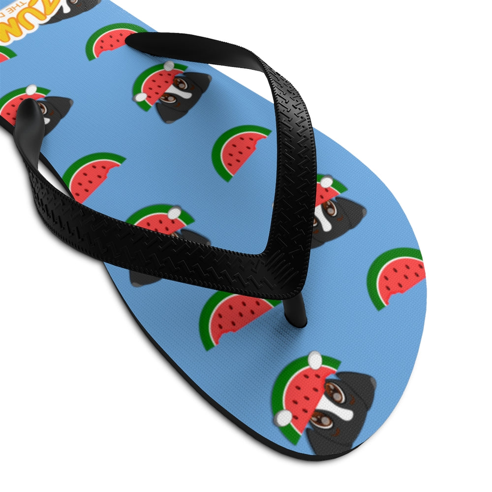 Unisex Flip-Flops - Blue Watermelon