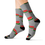 Sublimation Socks - Watermelon Print (Grey)
