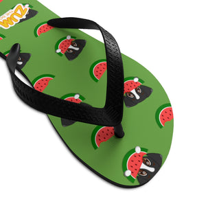 Unisex Flip-Flops - Green Watermelon