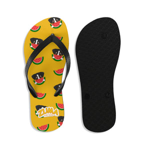 Unisex Flip-Flops - Yellow Watermelon
