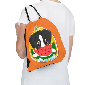 Outdoor Drawstring Bag - Watermelon Logo (Orange)