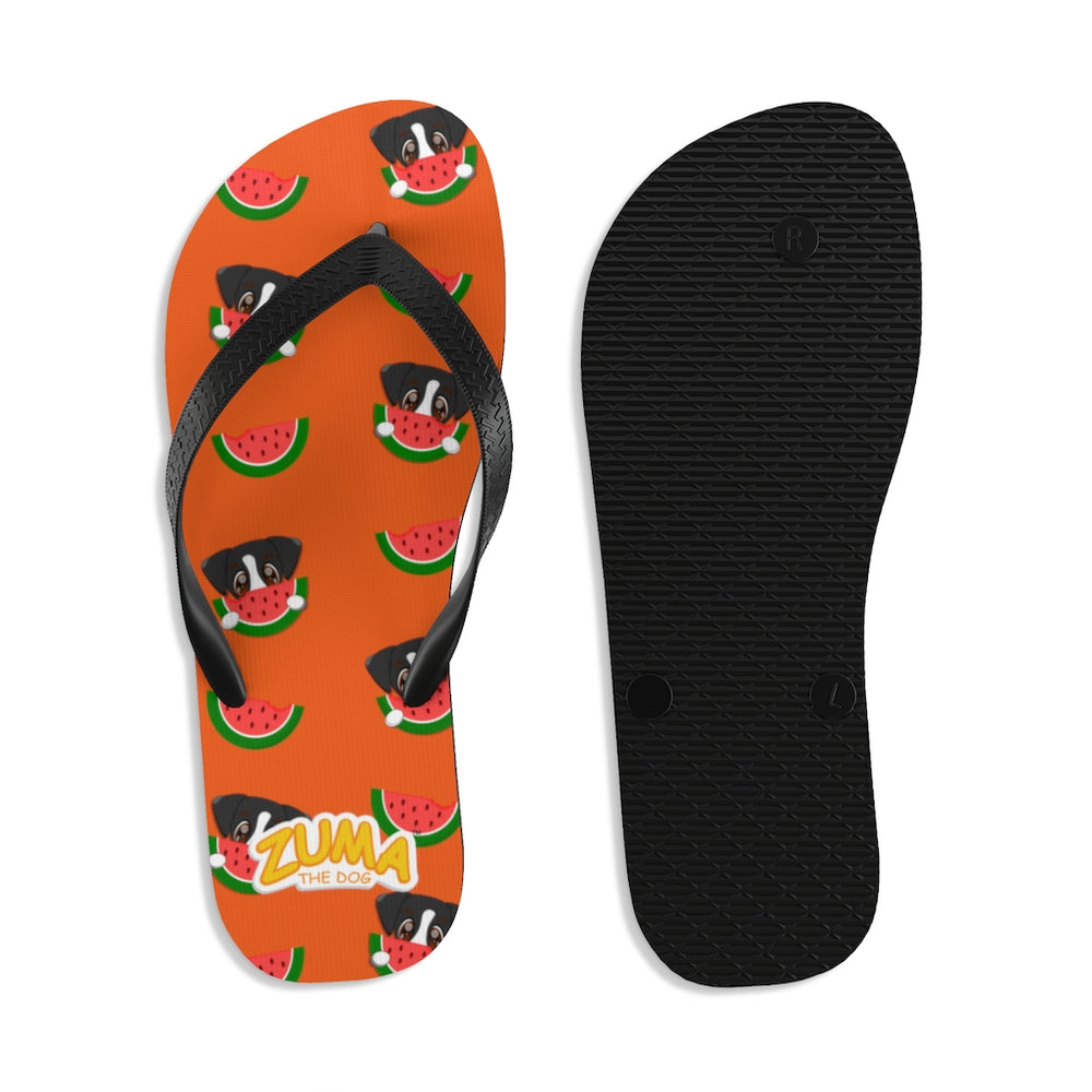 Unisex Flip-Flops - Orange Watermelon