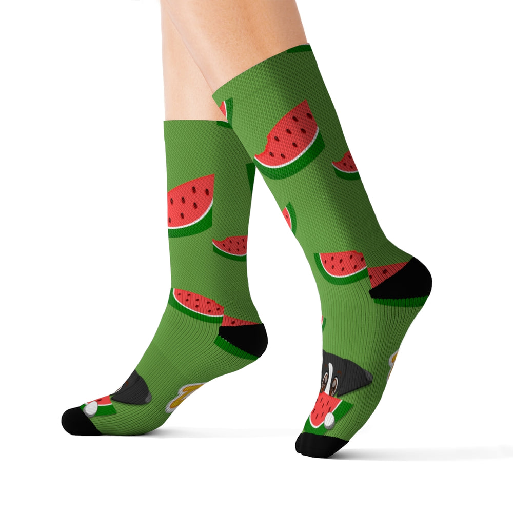 Sublimation Socks - Watermelon Print (Green)