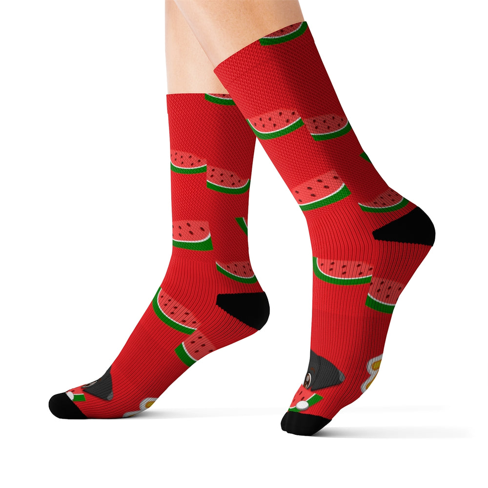 Sublimation Socks - Watermelon Print (Red)
